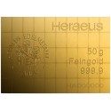 50 x 1 gr Heraeus combination Gold bars