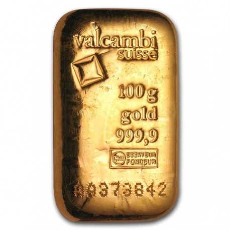 100 gr Valcambi Gold Bullion / Casted