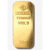 50 gr. Degussa Gold Bar Open Package