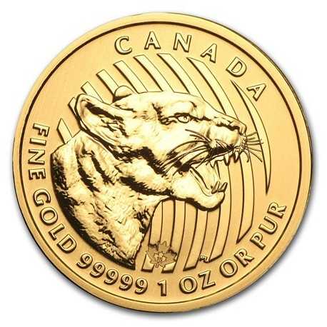  Growling Cougar, , 1oz Gold, 2015 Canada