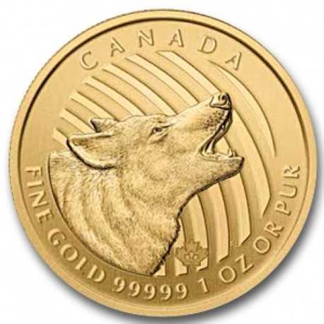 Gold Canadian Howling Wolf, 200 Dollar, 1oz Gold, 2014