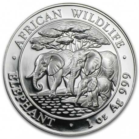 Somalia Elephant, African Wildlife, 1oz Silver, 2013